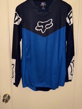 Like new Fox 3-Tone Motocross Jersey in Navy, blue, and white. Size small